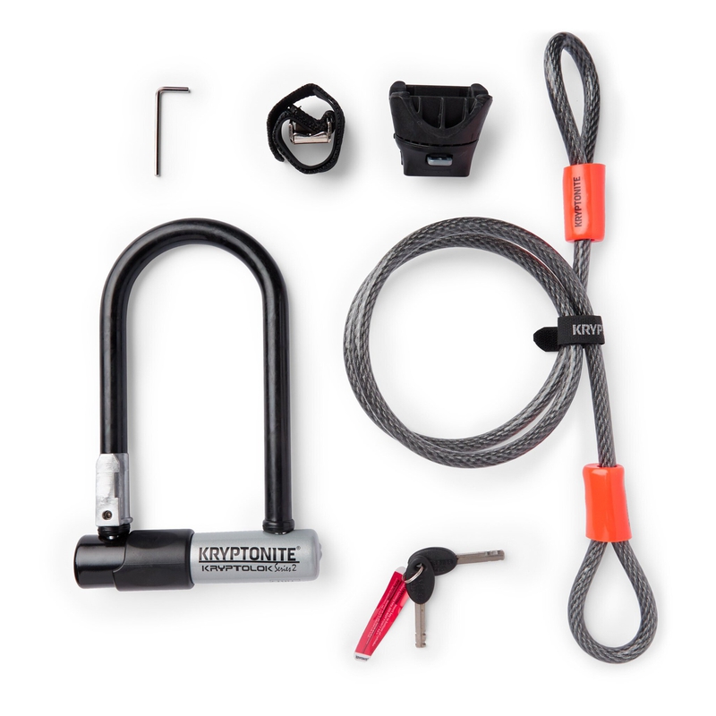 Kryptonite KryptoLok Series 2 Mini-7 U-Lock with Flex Cable image number null